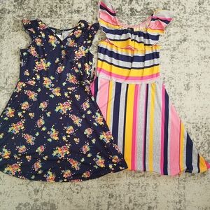 Pink & Violet Girls XL 14-16 Floral/Striped Casual Dress Set Wrap A-Line Soft